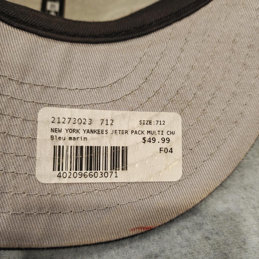 New York Yankees Derek Jeter Hat Cap Fitted Mens 7 1/2 MLB World Series New Era - Picture 10 of 12